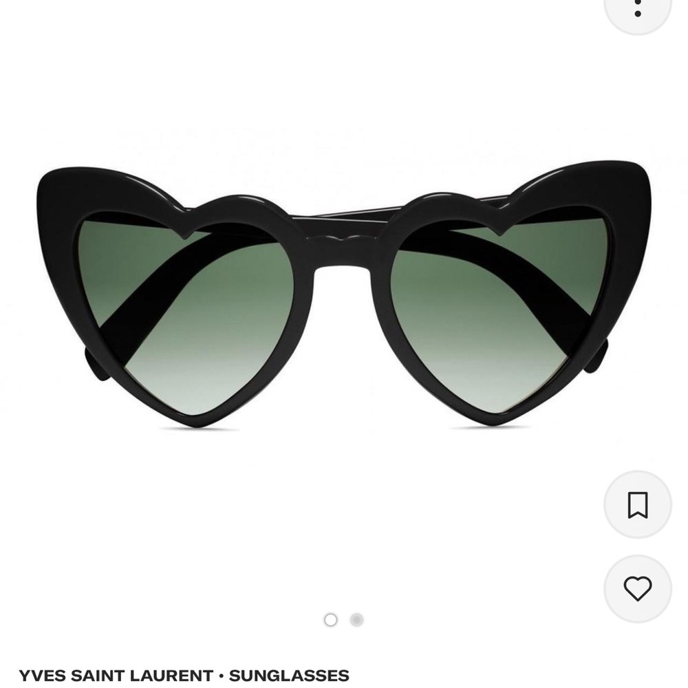 Yves Saint Laurent Black Heart-Shaped Sunglasses